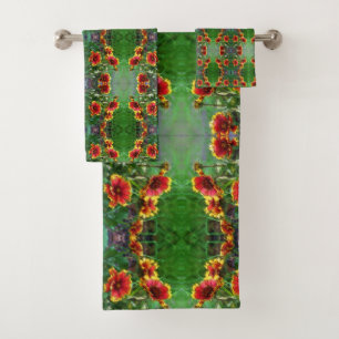 Conjunto De Toalhas Abstrato de Aquarelas do Flor em Aberto