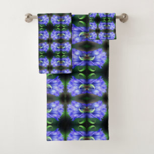 Conjunto De Toalhas Abstrato de Arte da Flor Gentiana Azul