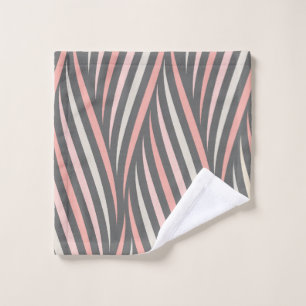 Conjunto De Toalhas Abstrato de Cinza Rosa Moderna