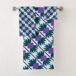 Conjunto De Toalhas Abstrato de doce roxo mínimo