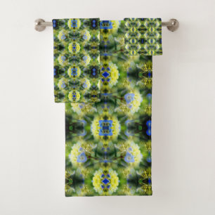 Conjunto De Toalhas Abstrato de Flor de Hydrangea Azul