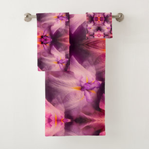 Conjunto De Toalhas Abstrato de Flor Íris Puro Japonês