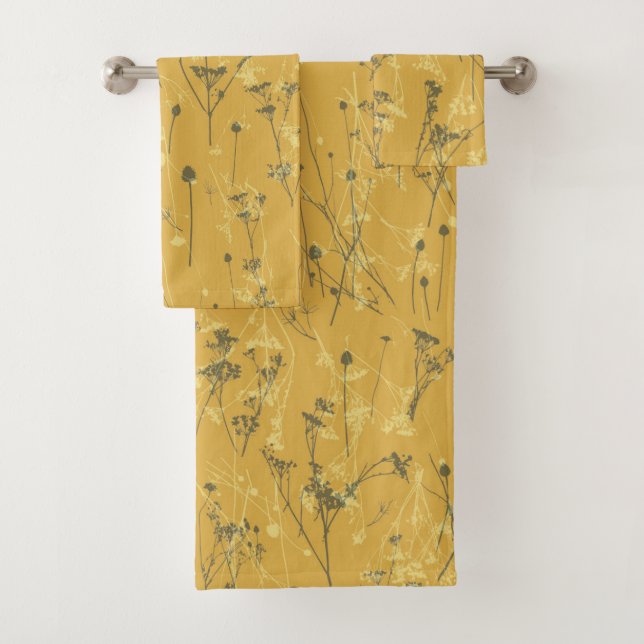 Conjunto De Toalhas Abstrato de flores silvestres modernas Amarelo de  (Insitu)