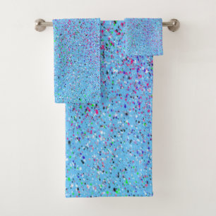 Conjunto De Toalhas Abstrato de lâmina azul