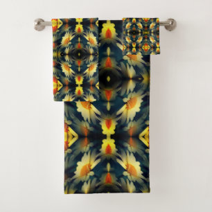 Conjunto De Toalhas Abstrato de margarida amarela