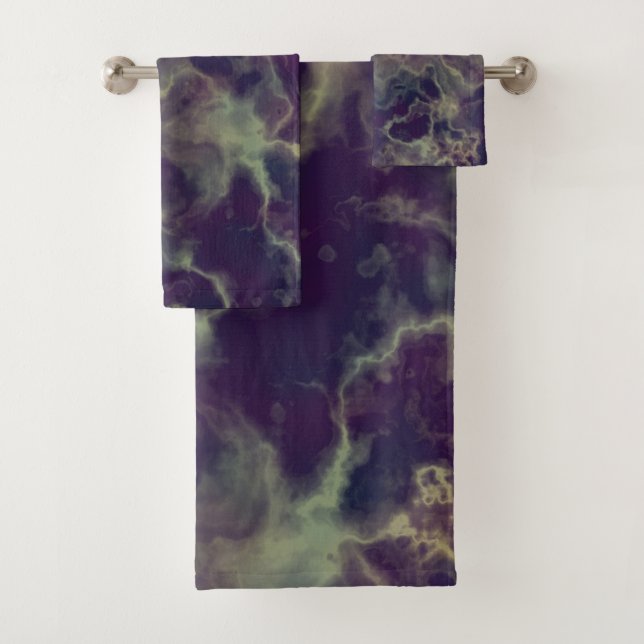 Conjunto De Toalhas abstrato de mármore azul (Insitu)