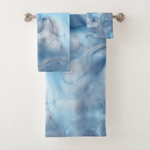 Conjunto De Toalhas Abstrato de mármore azul e roxo