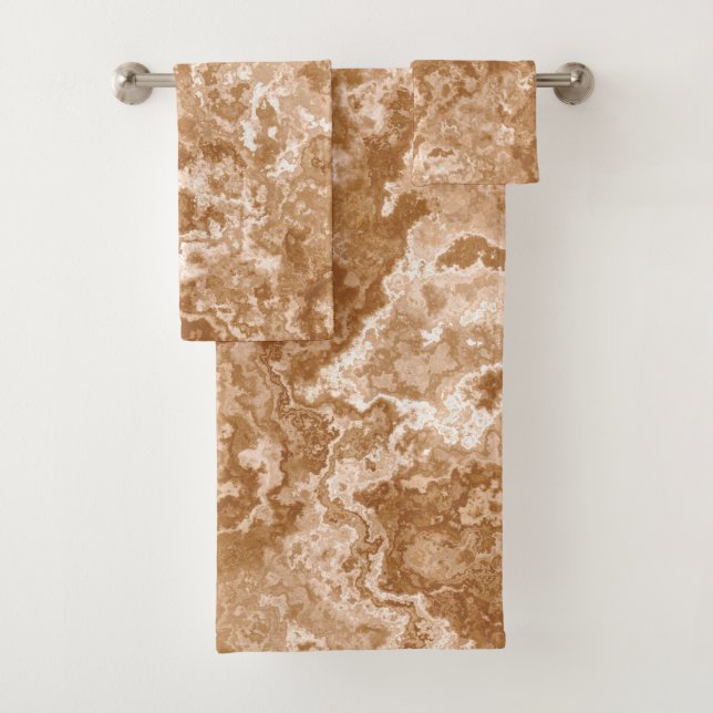 Conjunto De Toalhas Abstrato de mármore de ferrugem (Insitu)