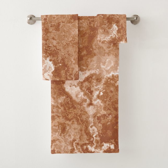 Conjunto De Toalhas Abstrato de mármore de ferrugem (Insitu)