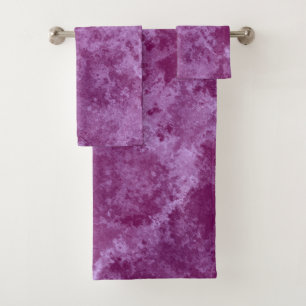 Conjunto De Toalhas abstrato de mármore roxo e rosa