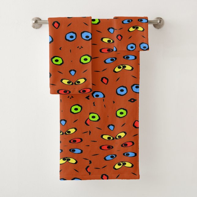 Conjunto De Toalhas Abstrato de olhos, adicionar texto (Insitu)