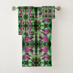 Conjunto De Toalhas Abstrato de Par Pêssego com Par da Senhora Rosa Sl