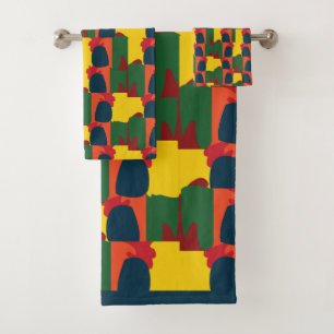 Conjunto De Toalhas Abstrato de pintura colorida