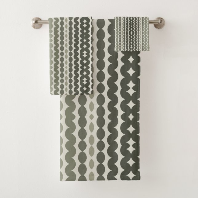 Conjunto De Toalhas Abstrato de Sombreado Verde (Insitu)