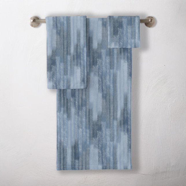 Conjunto De Toalhas Abstrato de textura calcária no azul Denim (Criador carregado)