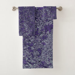 Conjunto De Toalhas Abstrato de textura metálica roxeira roxa-escura