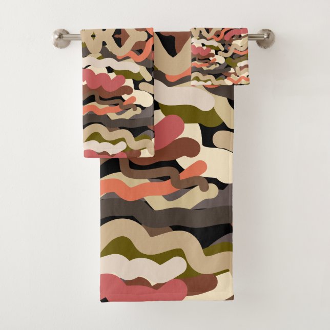 Conjunto De Toalhas Abstrato de Tom da Terra Cintilante do Sudoeste (Insitu)