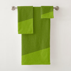 Conjunto De Toalhas Abstrato Elegante preto e Verde limão mínimo