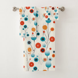 Conjunto De Toalhas Abstrato Floral Moderna Flor Botânica Moderna