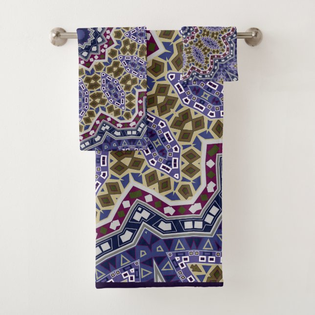 Conjunto De Toalhas Abstrato folk mandala etno tradicional (Insitu)