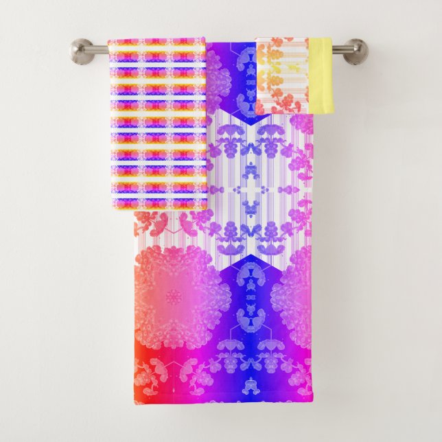 Conjunto De Toalhas Abstrato Geométrico Volante Colorido var (Insitu)