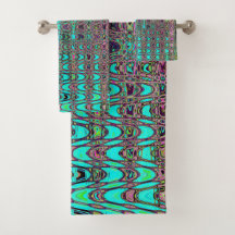 Abstrato Kaleidoscópico Ondas Aqua Retro Boomerang