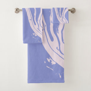 Conjunto De Toalhas Abstrato Marble Art em Lavanda Roxo e Rosa