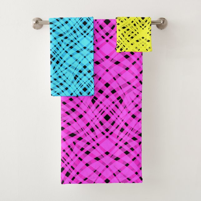Conjunto De Toalhas Abstrato moderna impressão de striped geométrica b (Insitu)