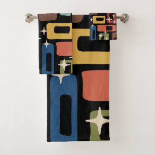 Conjunto De Toalhas Abstrato Moderno do Meio século Retroativo