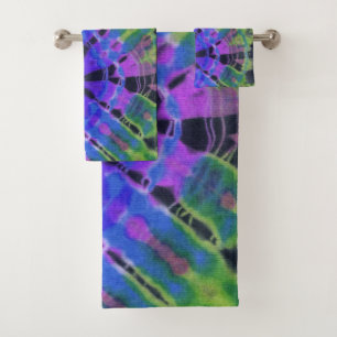 Conjunto De Toalhas Abstrato Moderno Peacock Azul, Azul, Gatilho