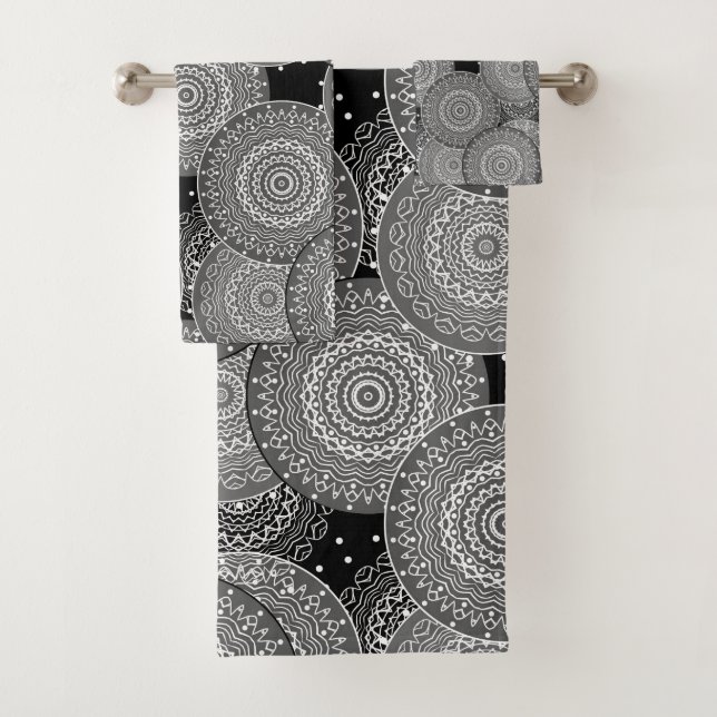 Conjunto De Toalhas Abstrato modernos círculos geométricos em forma de (Insitu)