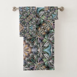 Conjunto De Toalhas Abstrato Multicolor Suculent Garden Rosette