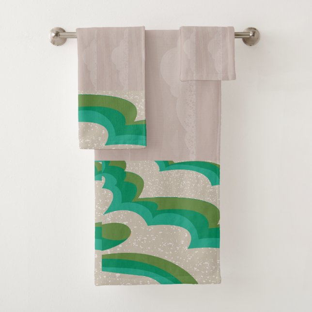 Conjunto De Toalhas Abstrato natural (Insitu)