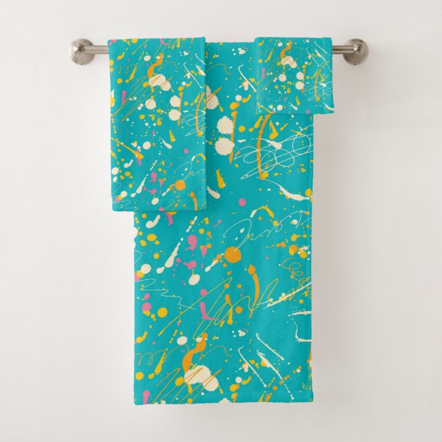 Conjunto De Toalhas Abstrato Paint Splash (Insitu)
