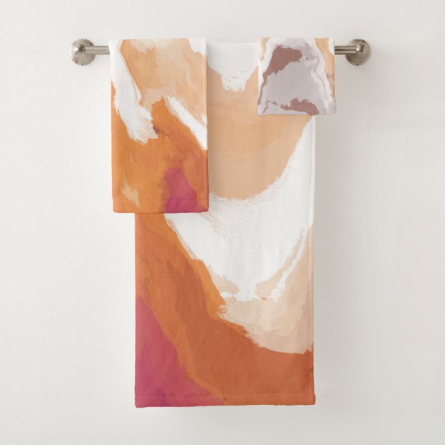 Conjunto De Toalhas Abstrato Pastel Paint Ginger Foam Edition (Insitu)