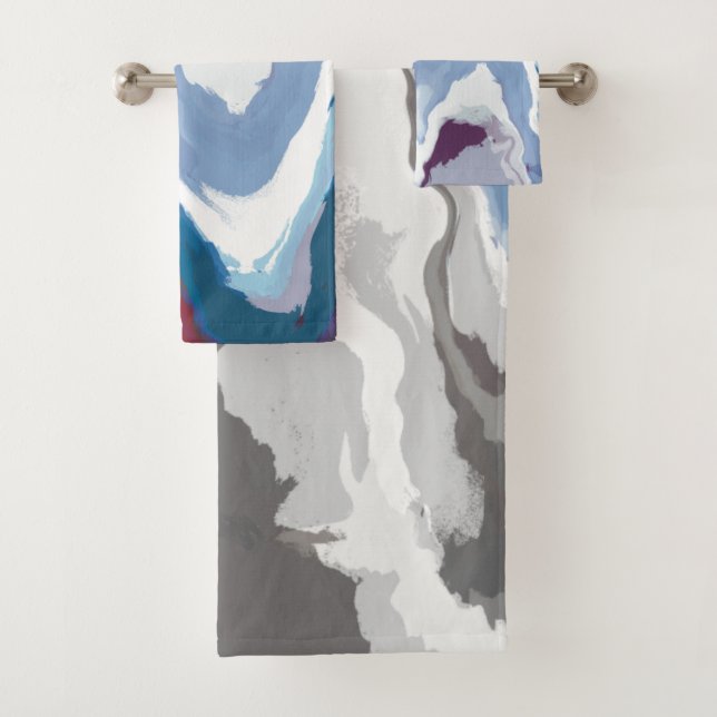 Conjunto De Toalhas Abstrato Pastel Paint Mountain Edition (Insitu)