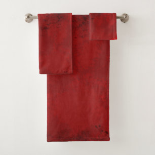 Conjunto De Toalhas Abstrato preto e vermelho moderno - Misterioso Esc