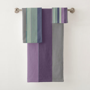 Conjunto De Toalhas Abstrato púrpura, azul e verde