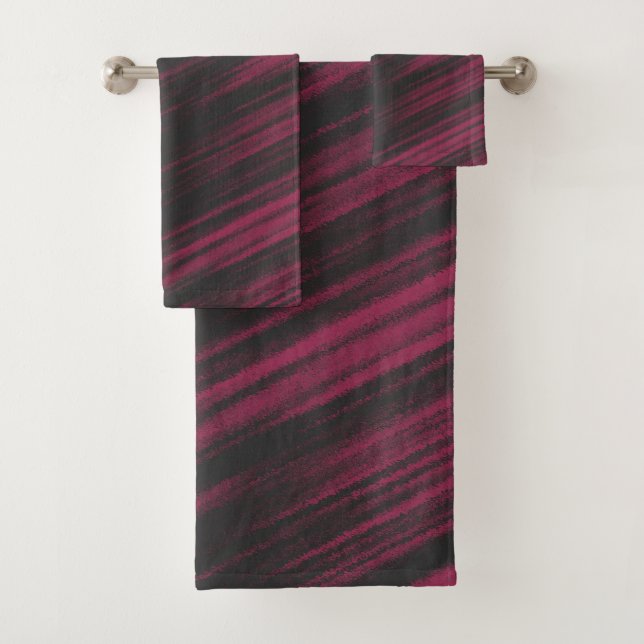 Conjunto De Toalhas Abstrato rosa e preto (Insitu)