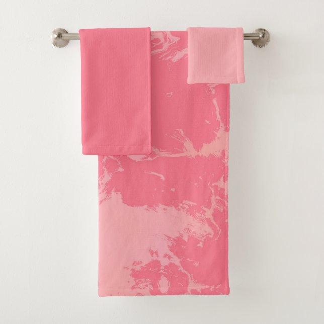 Conjunto De Toalhas Abstrato rosa Rosey (Insitu)