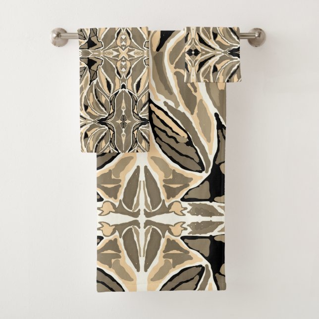 Conjunto De Toalhas Abstrato Rústico (Insitu)