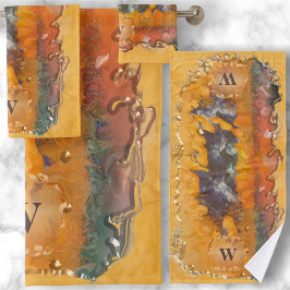 Conjunto De Toalhas Abstrato Sunset 0612