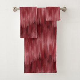 Conjunto De Toalhas Abstrato Vermelho Turvo Ondas Escovadas