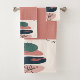 Conjunto De Toalhas Abstrato Zen no tema vermelho no2