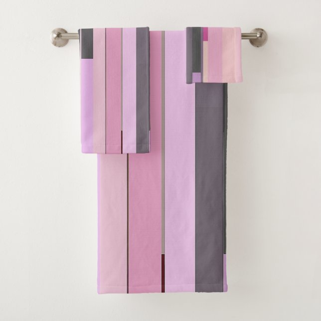 Conjunto De Toalhas Abstratos rosa e cinza (Insitu)