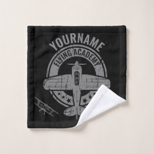 Conjunto De Toalhas Academia Piloto de Avião Vintage Personalizado