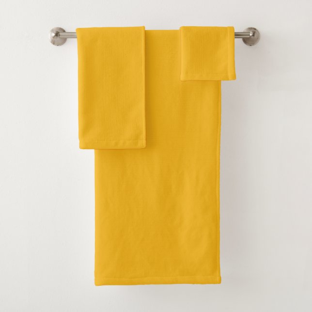 Conjunto De Toalhas Açafrão Sólido Amarelo / Dourado (Insitu)