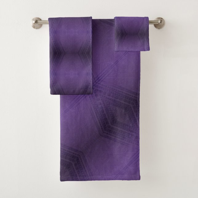 Conjunto De Toalhas Aceitação | Padrão de Boho Eclético Violet (Insitu)
