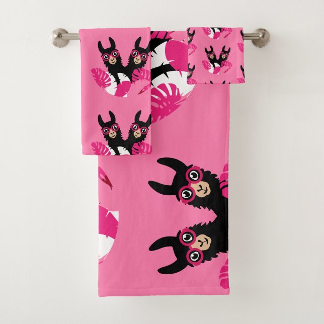 Conjunto De Toalhas Acessórios Llama Alpaca divertidos (Insitu)