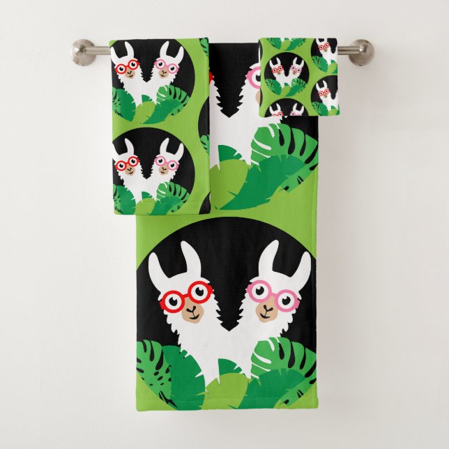 Conjunto De Toalhas Acessórios Llama Alpaca divertidos (Insitu)